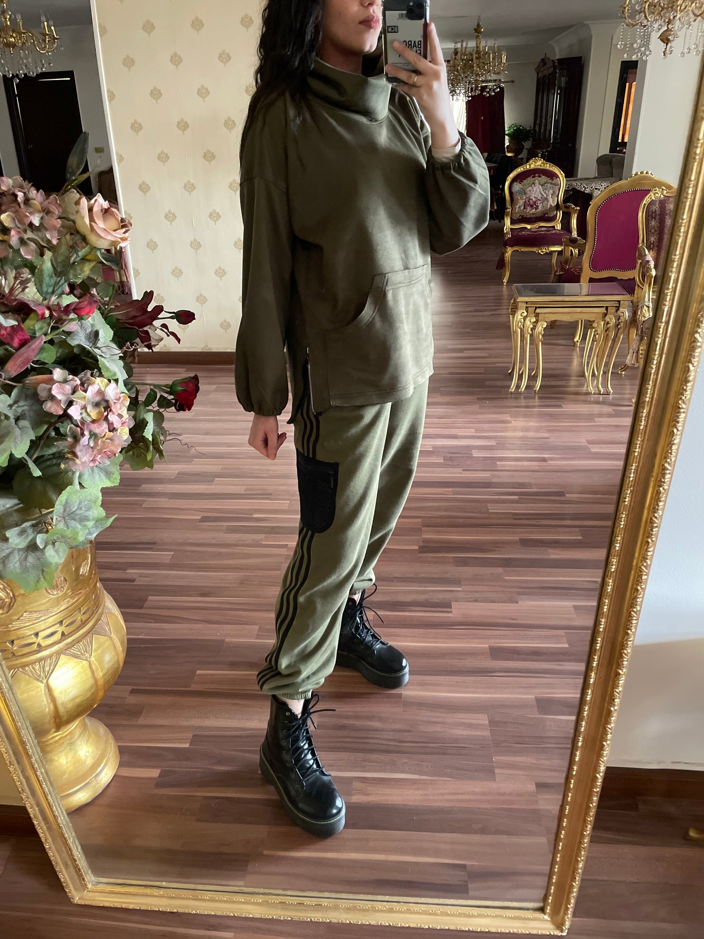 Suede Hoodie Olive
