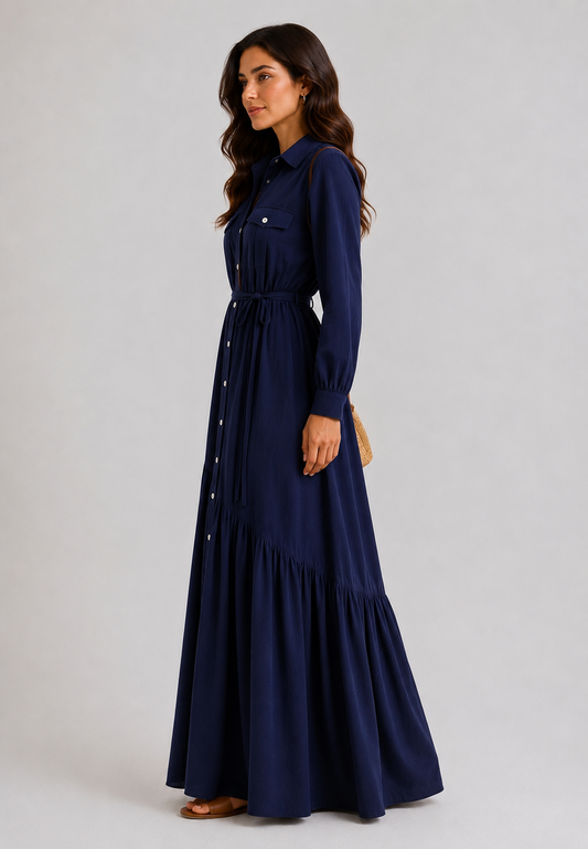 Dark Blue CY Fabric Dress