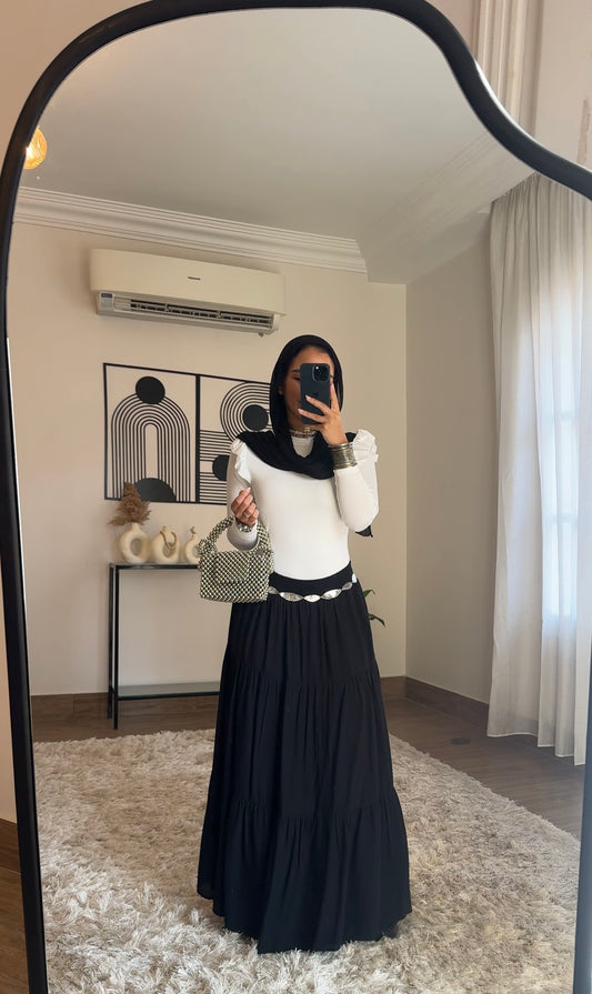 Black Flowy Maxi Skirt
