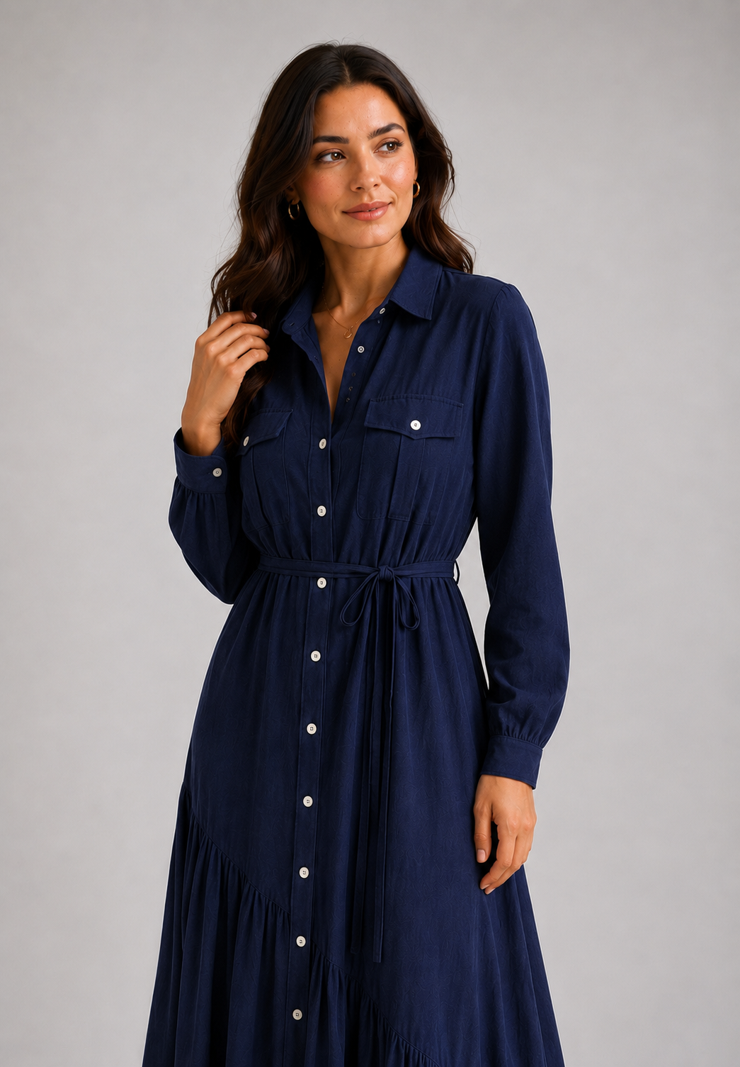 Dark Blue CY Fabric Dress