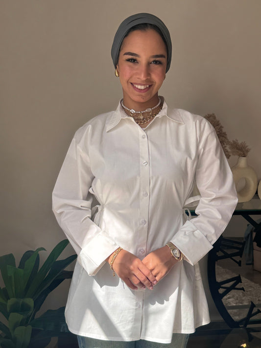 Side-Tie white – Modest Chic