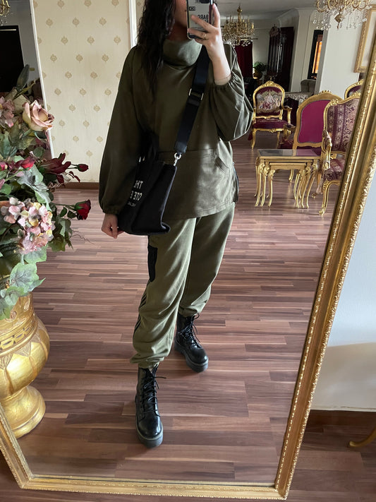 Suede Hoodie Olive