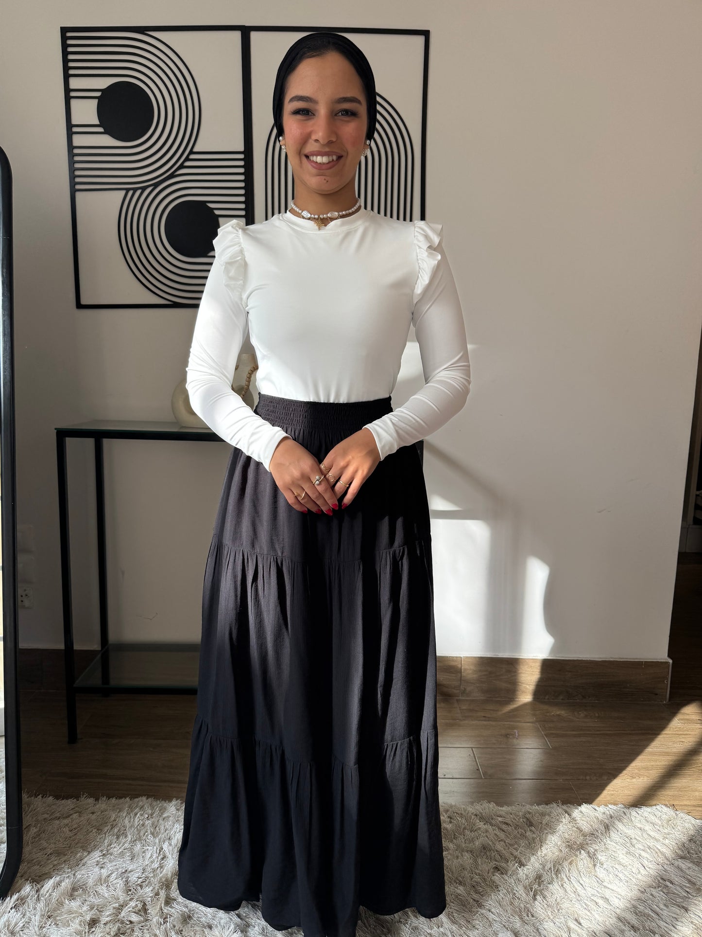 Black Flowy Maxi Skirt