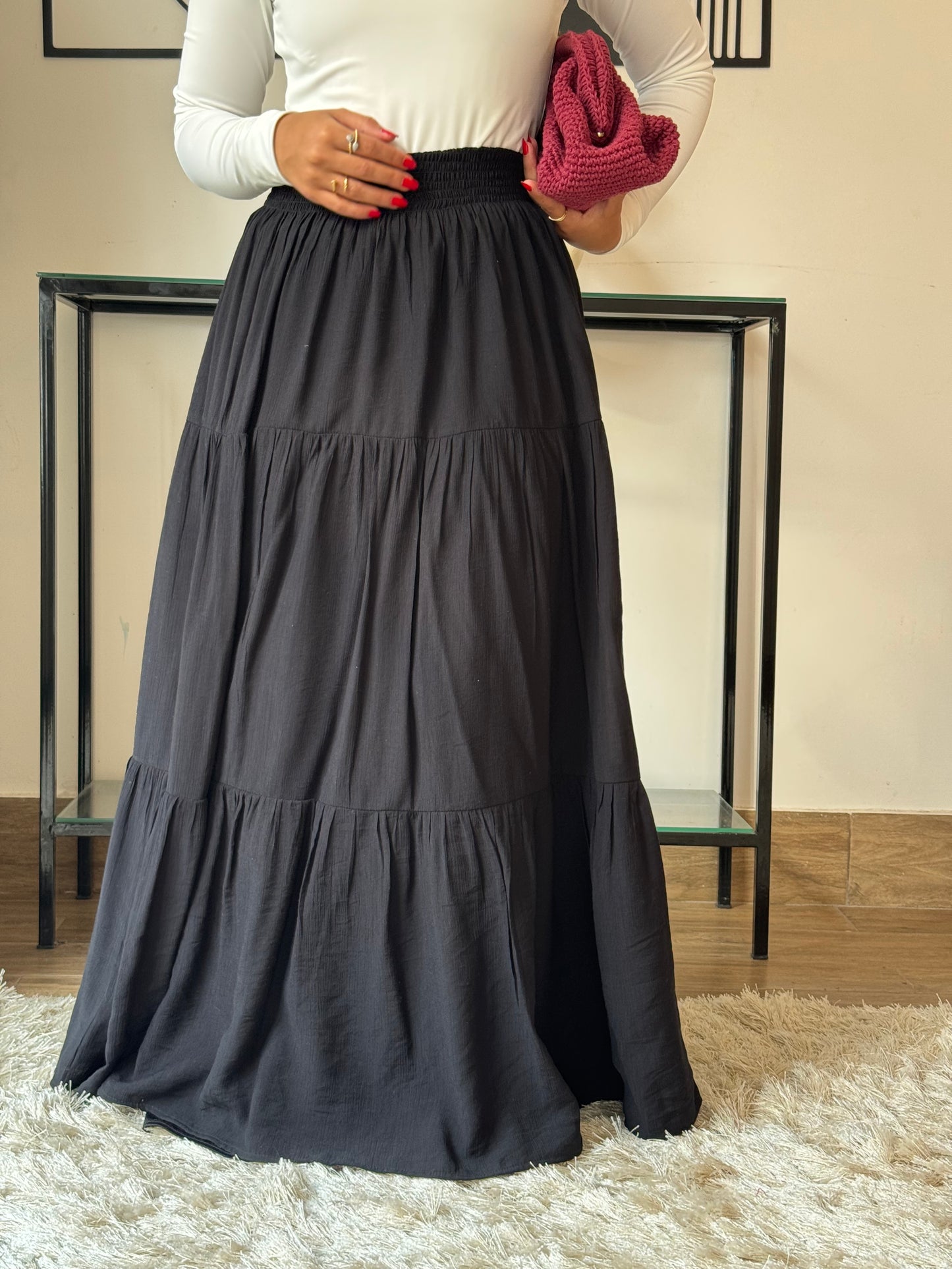 Black Flowy Maxi Skirt
