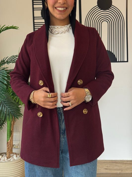 Burgundy Blazer Casual Chic Look