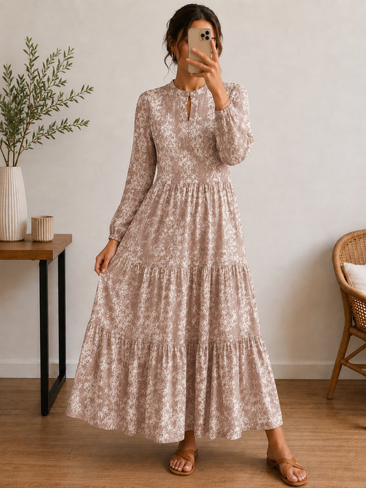 Printed Tiered Maxi Dres