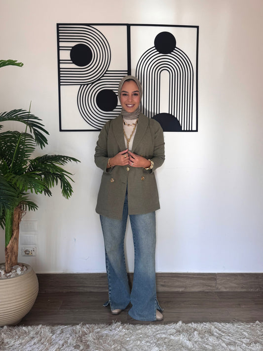 Olive Blazer Casual Chic Look