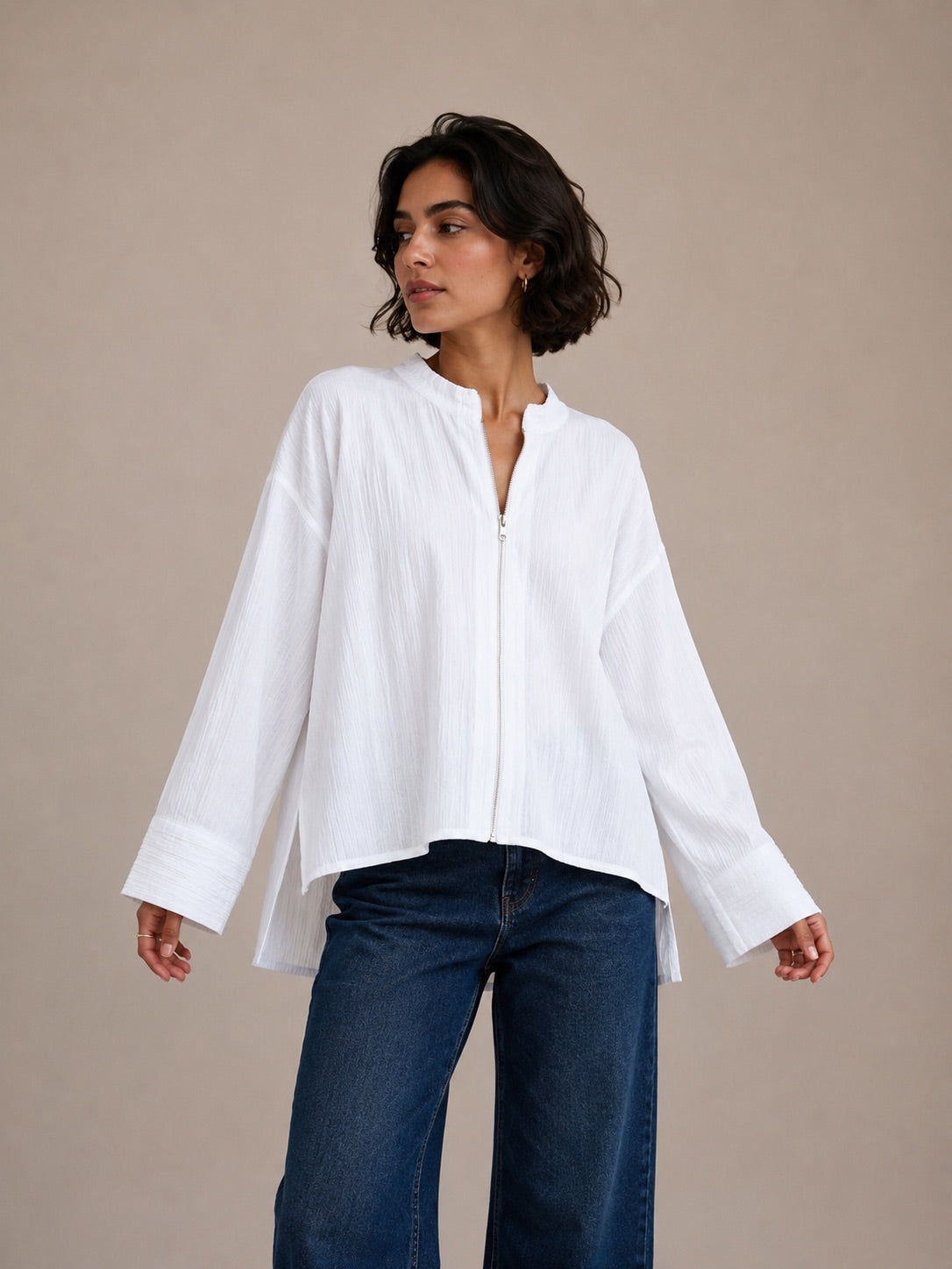 Crinkle Jacket – white