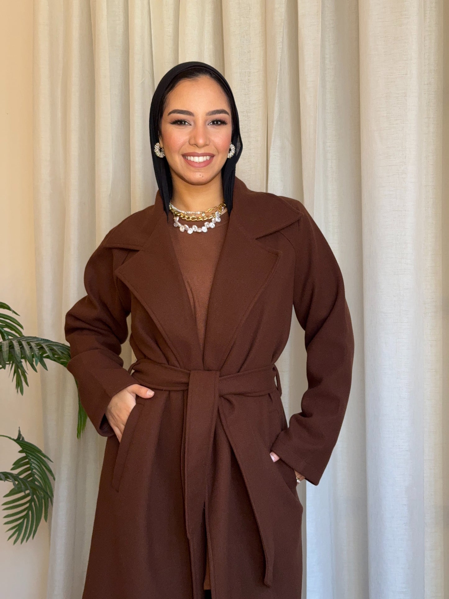 Fluffy Wool Coat (Brown)