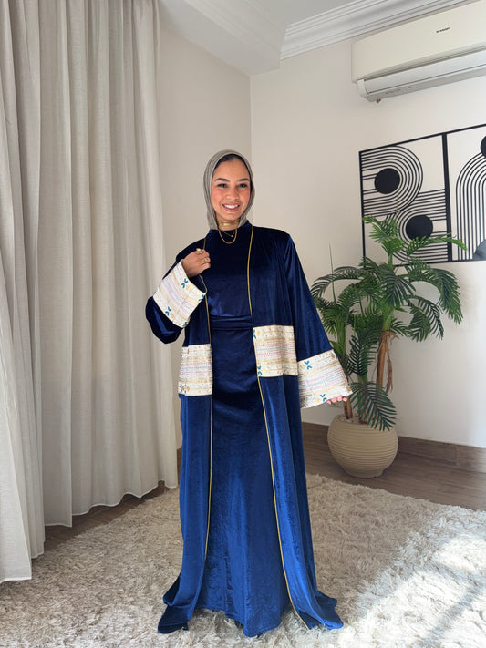 Dusty Blue Embroidered Kaftan