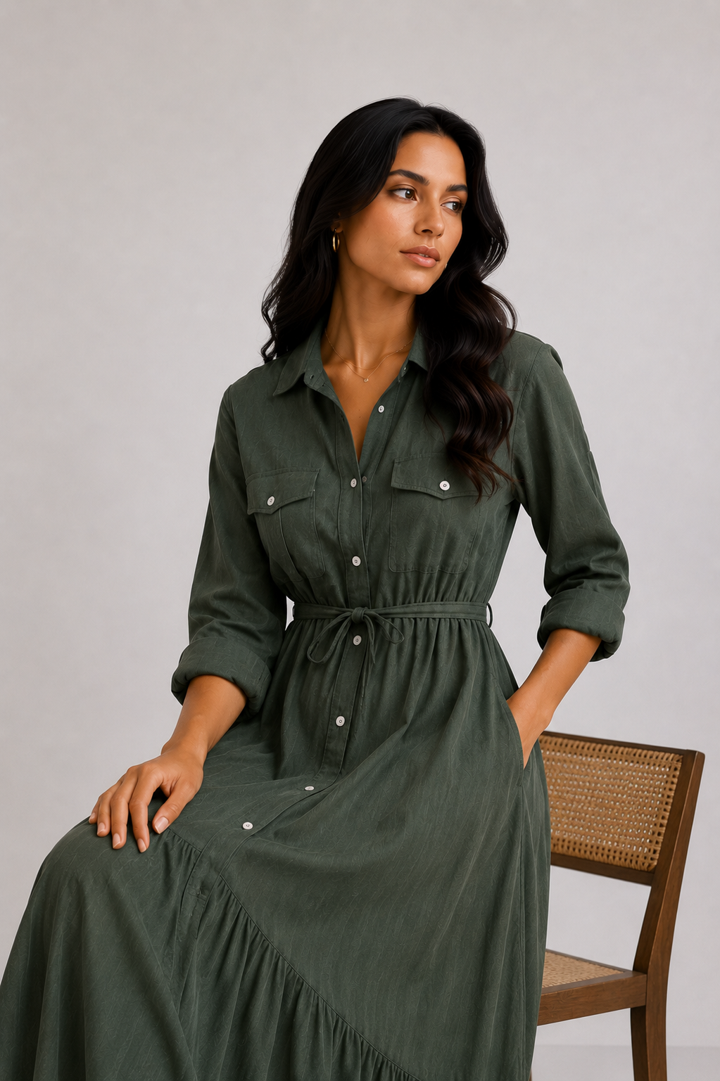 Olive CY Fabric Dress