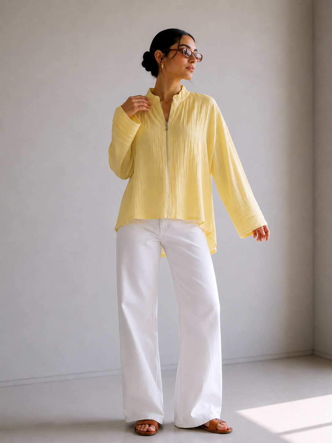 Crinkle Jacket – Yellow