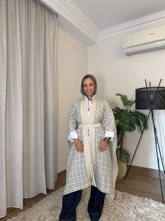 Tweed Belted Kimono