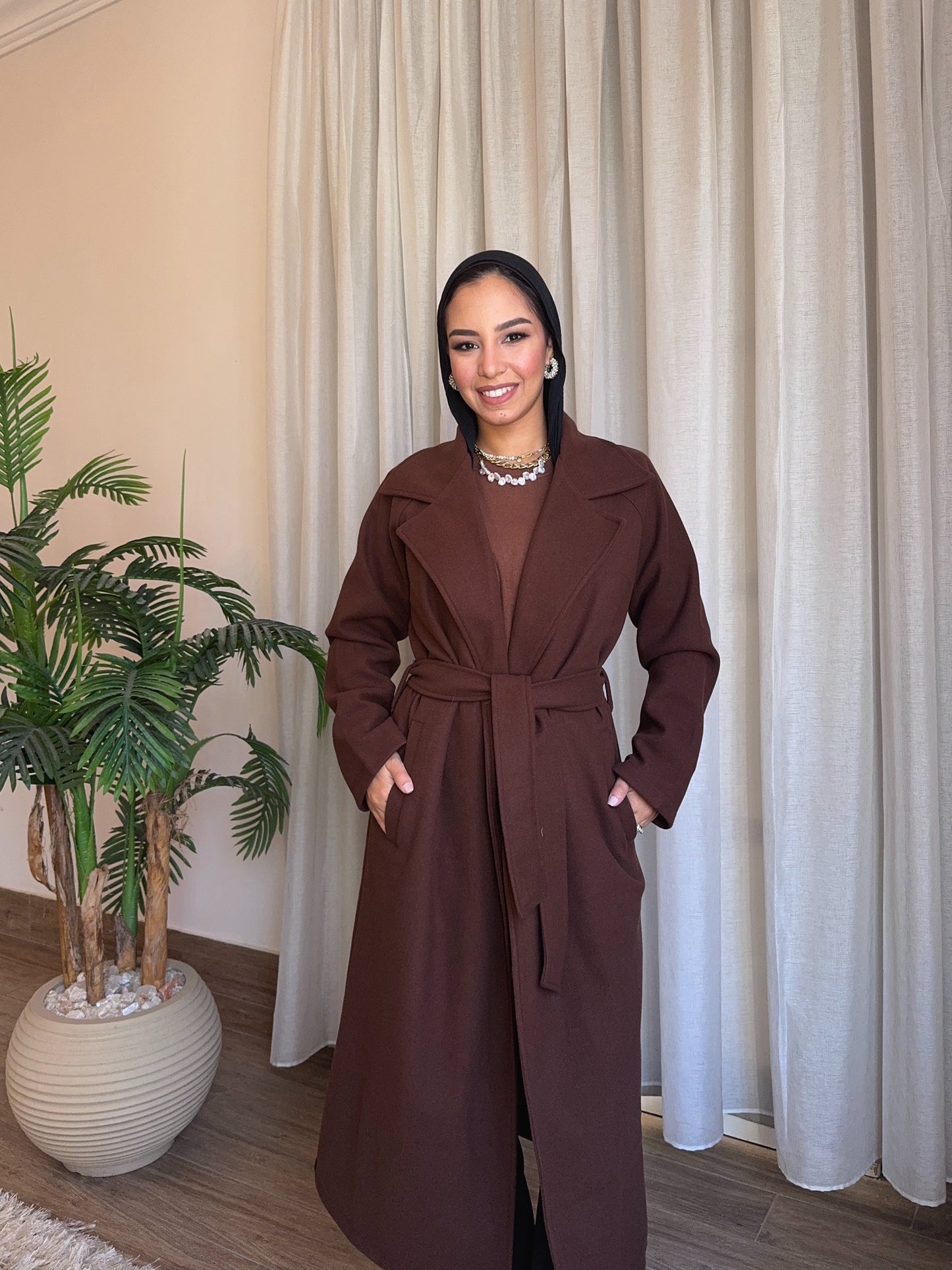 Fluffy Wool Coat (Brown)