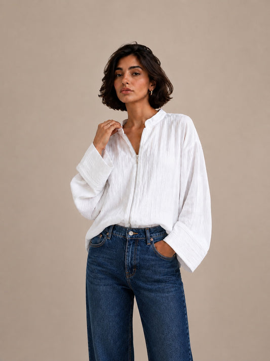 Crinkle shirt – White