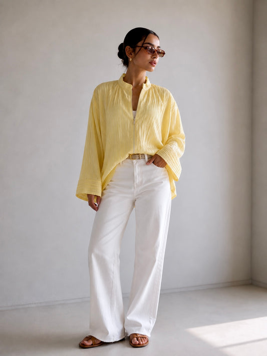 Crinkle shirt – Yellow